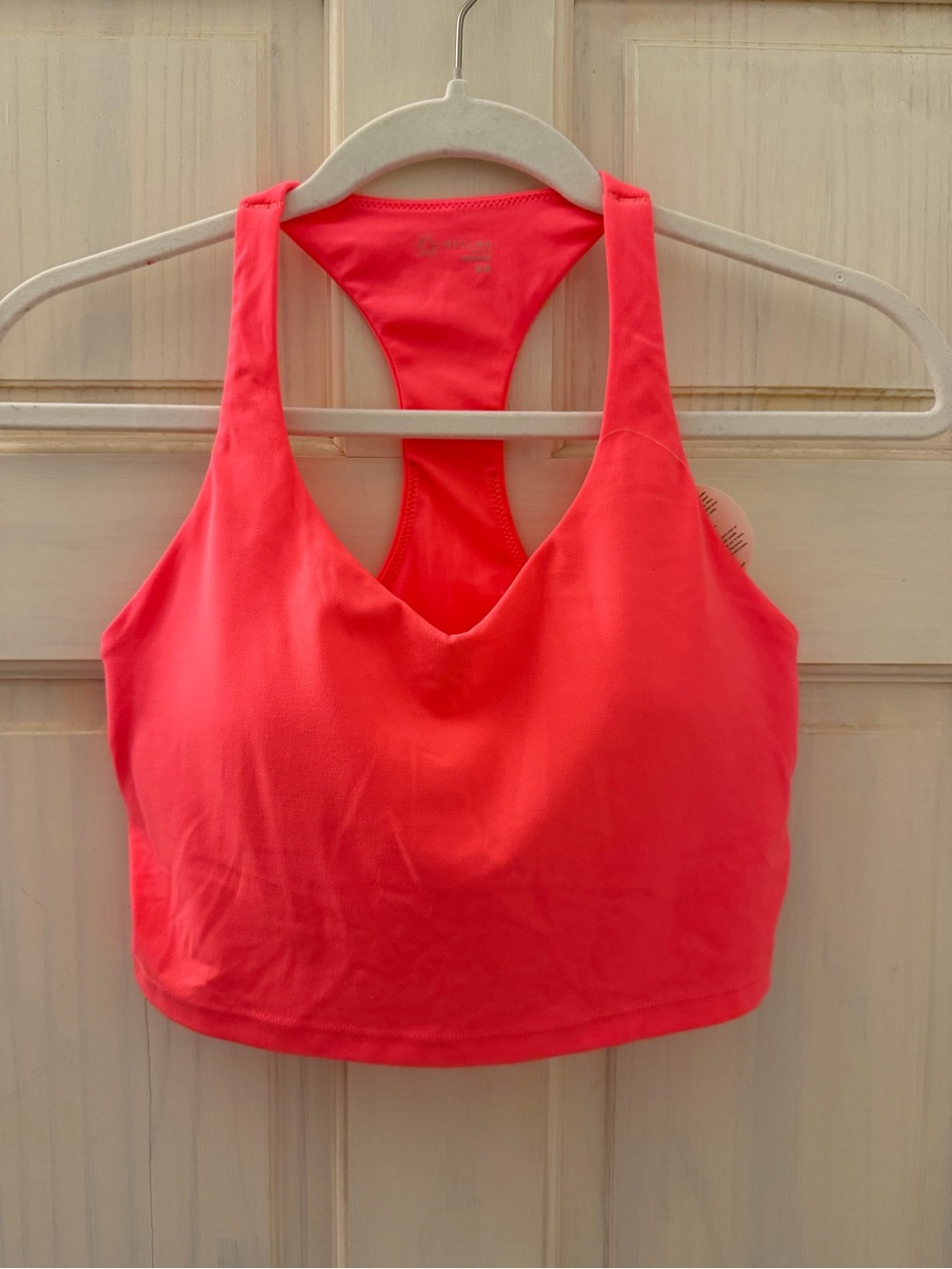 Aerie Offline Neon Coral Racerback Sports Bralette